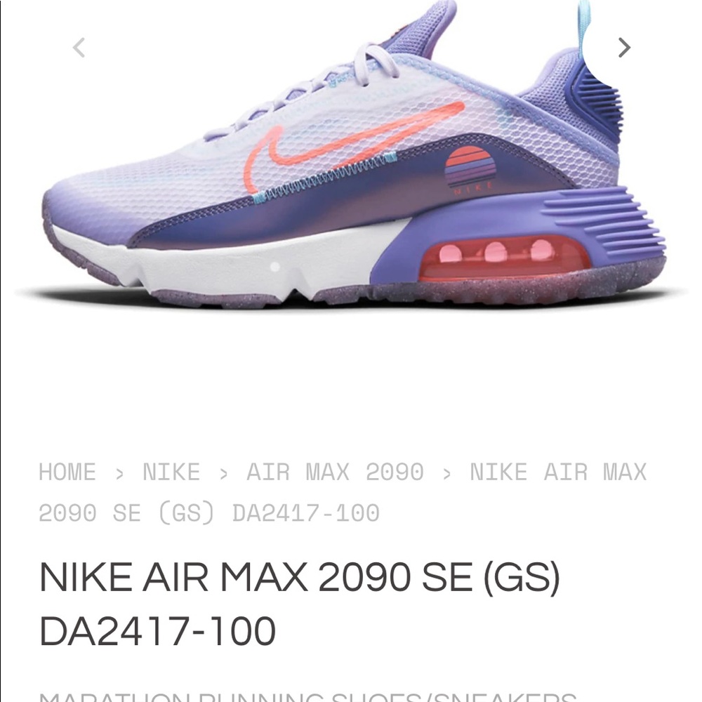 Nike air max 2090 sg size 7y or euro 40 which compares to a women’s 9.